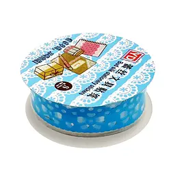 Декоративний скотч з орнаментом "Бант" №63(Blue) 1.8 см х 1 м