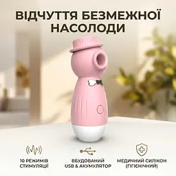 Вібратор вакуумний кліторальний Lilo USB медичний силікон 10,6x3,89 см Рожевий - мініатюра 1