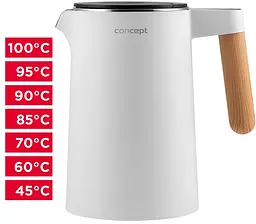 Електрочайник із регулятором температури Concept RK3300 Salt & Pepper - мініатюра 7