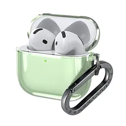 Чохол для навушників Apple AirPods 4, зелений, Air, термополіуретан (TPU), протиударний, захист від подряпин, пилу і ударів, футляр з карабіном для кріплення, точні вирізи для доступу до роз"ємів, ArmorStandart (ARM82613) - мініатюра 2