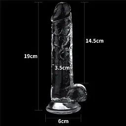 Фалоімітатор Flawless Clear Dildo 7.5' 19 см прозорий - мініатюра 8