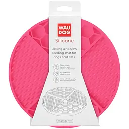 Миска-килимок для собак та котів Waudog Silicone для повільного харчування 211х211х30 мм рожевий - мініатюра 3