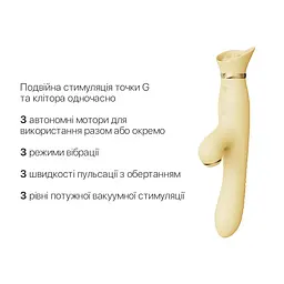 Пульсатор-вібратор із вакуумною стимуляцією клітора Zalo - ROSE Thruster Lemon Yellow - мініатюра 4