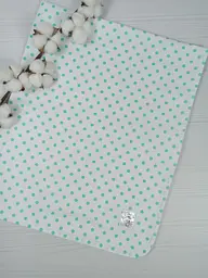 Пелюшка дитяча багаторазова непромокальна a.l.babybox Горох 80x100 см М'ятно-білий (NV 18145436)