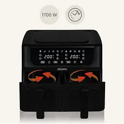 Аэрофритюрница двухкамерная Zeegma Dual 9л Black - мініатюра 6