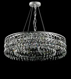 Кришталева люстра "crystal" Splendid Ray L88106/600/8 WT+SL біла срібло 8 ламп E14 діаметр 60 см
