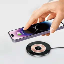 Бездротове зарядне wiwu Wi-W007 15 W wireless charge magnetic attach чорне - мініатюра 3