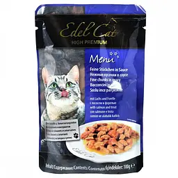 Вологий корм для котів Edel Cat pouch 100 г (лосось та форель соусі) - мініатюра 2