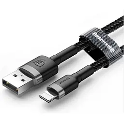 Дата кабель Baseus Cafule Lightning Cable 2.4A (1m) (CALKLF-B) Сірий/Чорний - мініатюра 2