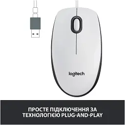 Мишка Logitech M100 USB White (910-006764) - мініатюра 3