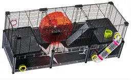 Модульна клітка для хом'яків та мишей Ferplast Multipla Hamster Lagre з аксесуарами чорна 107.5x37.5x42 см 57007417 - мініатюра 7