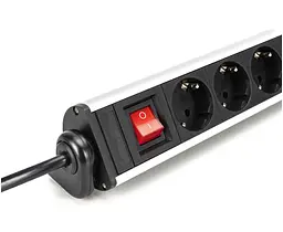 Мережевий фільтр-подовжувач DIGITUS DA70624 Office, 6xSchuko 16A, 3xUSB 2A, 3680 Вт, 1.5 м - мініатюра 4