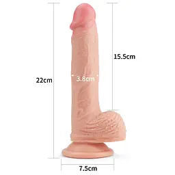 Фалоімітатор - Dual-Layered Silicone Cock 8.5" Flesh - мініатюра 6