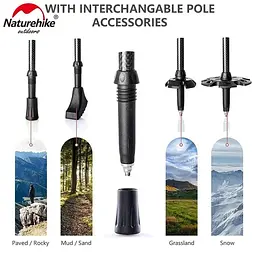 Трекінгові палиці Naturehike NH20DS003 135 см чорний/червоний 2 шт - мініатюра 4