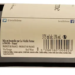 Вино La Vieille Ferme Rouge Perrin et Fils, червоне, сухе, 0,375 л - мініатюра 3