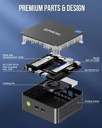 Неттоп GMKtec NucBox G3 Plus Titanium Grey N150 16Gb DDR4 512Gb SSD NVMe Graphics 2.5GLan 4xUSB 3.2 2xHDMI Windows 11 Pro кріплення VESA у комплекті - мініатюра 4