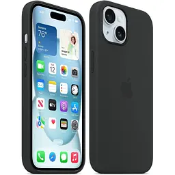Оригінальний силіконовий чохол Apple Silicone Case with MagSafe для iPhone 15 (6.1") Midnight Black MT0J3ZM/A - мініатюра 9