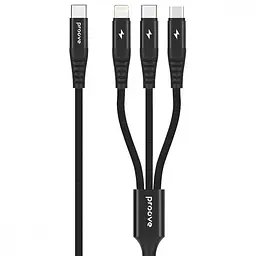 Кабель Proove Hydra 3 in1 Type-C + Micro USB + Lightning (1m) black (CCHY15012101)