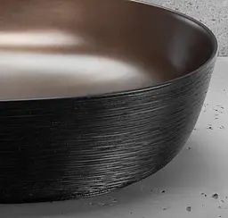 Умивальник Rea Cleo накладний 60.5x41 см black brushed copper REA-U6383 - мініатюра 3