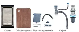 Кухонна мийка Mixxus Premium MH7545-SET-05 micro decor Nano-Black MX9633, Графит - мініатюра 3