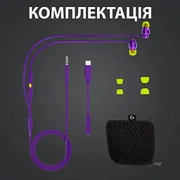 Навушники для геймерів Logitech G333 Gaming Earphones фіолетові (981-000936) - мініатюра 5