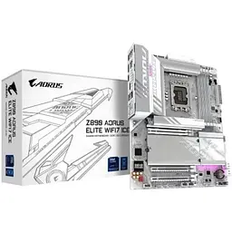 Материнська плата LGA1851, Gigabyte Z890 AORUS ELITE WIFI7, Z890, 4xDDR5, 1xPCI-E 5.0 x16, 2xPCI-E 4.0 x16, 4xSATA3, 4xM.2, ALC1220, Realtek 2.5GbE, WiFi 7, Bluetooth 5.4, HDMI/DP/Type-C, ATX