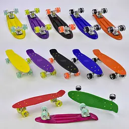 Скейт пенні борд Best Board, зі світлом, дошка 55 см, PU колеса, діаметр 6 см, 76761 (В асортименті) - мініатюра 2