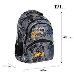 Рюкзак GoPack Education 175M-5 Free Style Сіро-чорний (GO26-175M-5) - мініатюра 2