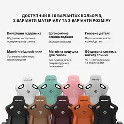 Крісло ігрове Anda Seat Kaiser 3 Fabric Size XL Grey (AD12YDC-XL-01-G-PV/F) - мініатюра 4