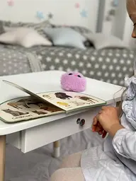 Дитячий столик зі стільцем Зайчик та ящиком для олівців та розмальовок (Білий) - мініатюра 6