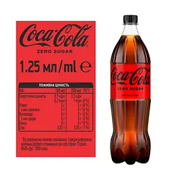 Упаковка напою Coca-Cola Zero безалкогольний сильногазований 7.5 л (1.25 л х 6 шт.) - мініатюра 3