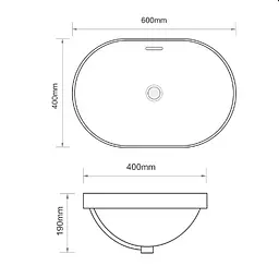 Раковина Mixxus Premium ELLIPSE-1601 з переливом (MP6569) - мініатюра 4