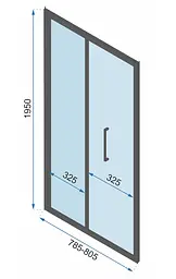 Душова кабіна Rea Rapid Fold 100x80 black REA-K6423 + REA-K6418, Чорний матовий, Універсальна, прозрачний, Чорний матовий - мініатюра 6