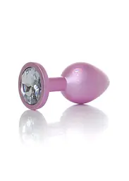 Анальна пробка - Jewellery Pearl Pink Plug Clear M - мініатюра 1
