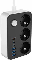 Фільтр-подовжувач мережевий СolorWay 2м 3 розетки 6USB black (CW-CHE36PDB) - мініатюра 4