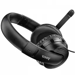 Навушники ігрові з мікрофоном Hoco W103 Magic tour AUX/USB дротові, з наголов'ям Чорні - мініатюра 4