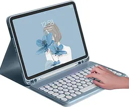 Чохол для клавіатури для iPad Air 13 дюймів (M3/M2)/ iPad Pro 12,9 дюйма 6-го/5-го/4-го/3-го покоління Кольорова клавіатура