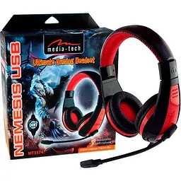 Навушники Media-Tech Nemesis USB Black-Red (MT3574) - мініатюра 5