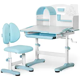 Комплект меблів Mealux Octo Blue: стіл + стільчик + полиця (BD-33 BL)