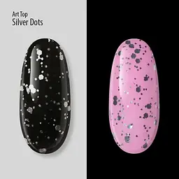 Топ PNB Silver Dots No Whipe UV/LED срібні частинки 8 мл - мініатюра 5