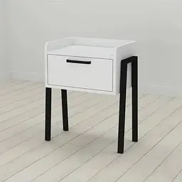 Модульна тумба Ferrum-decor Бетті 540x450x320 метал Чорний ДСП Білий 16 мм (FRD-102989)