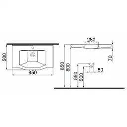 Раковина Idevit Neo Classic 50x85 3301-0805-0088, Білий - мініатюра 3