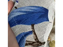 Льняні штори сірого кольору з блакитними квітами 150х270 з тюлистом батистовим 400х270 на тасьме ALBO pbe0052609 - мініатюра 9