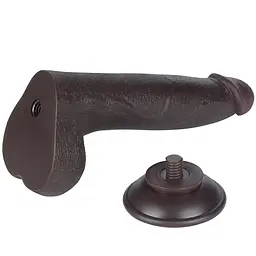 Фалоімітатор Sliding-Skin Dual Layer Dong 8.5'' 22 см чорний - мініатюра 7