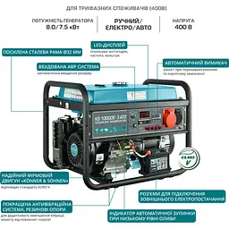 Генератор бензиновий Konner&Sohnen KS 10000E-3 ATS [116989] - мініатюра 12