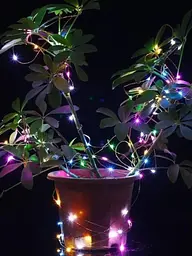 Світлодіодна новорічна LED гірлянда-нитка “Краплі роси” 100 LED, 10 м, на батарейках + USB (різнокольоровий) - мініатюра 2