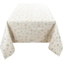 Скатертина тефлонова Lefard Home Textile Karen lurex teflon natural 160х280 см (715-351) - мініатюра 4
