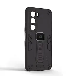 Чехол для Infinix Hot 60 5G, Proover, черный, с подставкой и магнитом, противоударный, ударопрочный, бронированный, панель-накладка, защита всего корпуса, термополиуретан (TPU) + поликарбонат (PC), ArmorStandart (ARM87288) - мініатюра 2