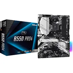 ASRock B550 Pro4 (AM4/B550, 4*DDR4, 2xPCIex16, HDMI/VGA, 6xSATAІІІ, 3xM.2, GLan, 7.1ch, ATX) (B550 Pro4)