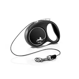 Повідець-рулетка Flexi Black Design XS для собак карликових і дрібних порід трос 3 м до 8 кг